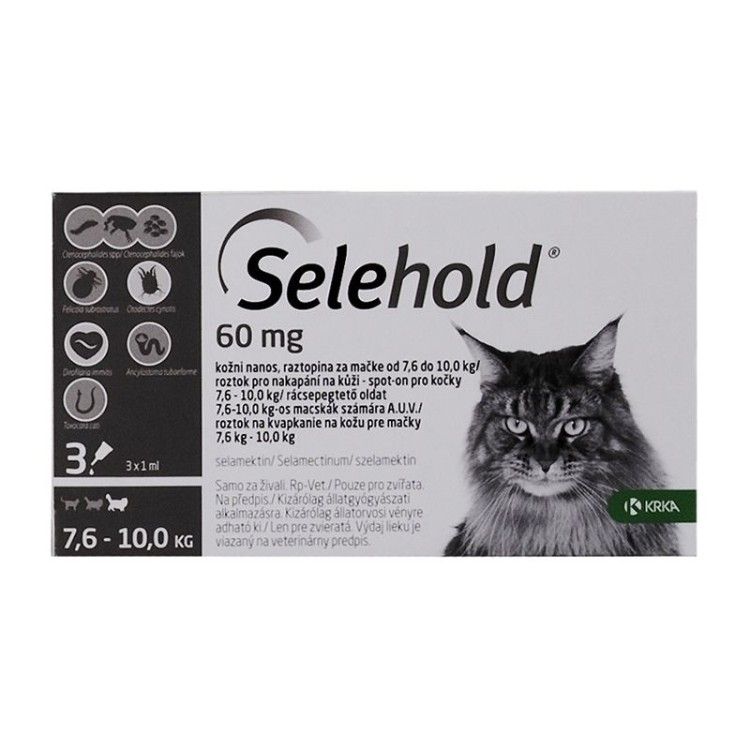 Selehold Cat 60 mg  ml (7.6 - 10 kg), 3 x 1 ml