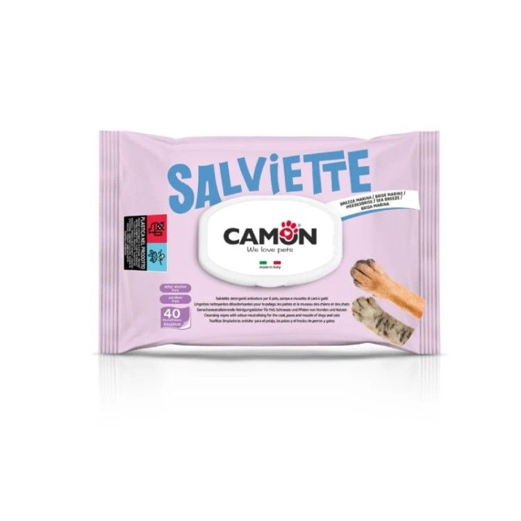 Servetele pentru curatare cu parfum marine, Camon, 40 buc (Igiena - Caini)