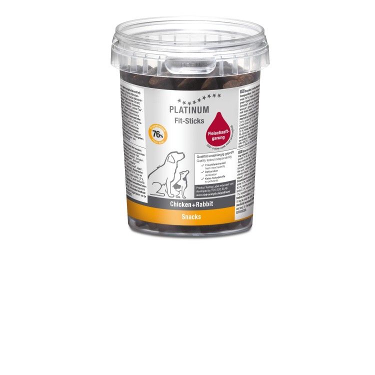 Recompense caini, PLATINUM Fit-Sticks cu Pui si Iepure, 300 g (Delicii - Caini)