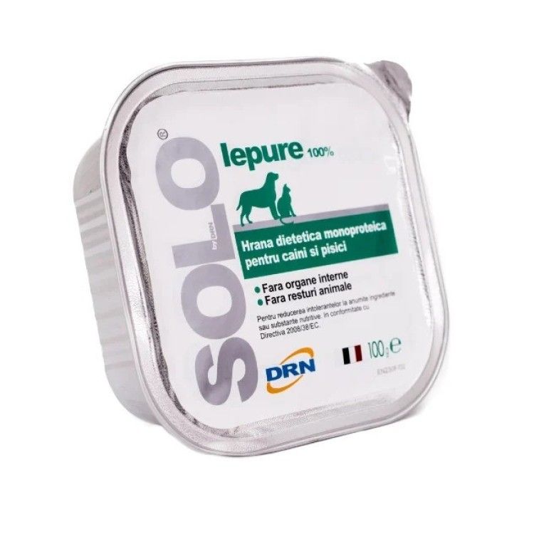 Solo, conserva 100% Iepure, 100 g (Diete Veterinare - Caini)
