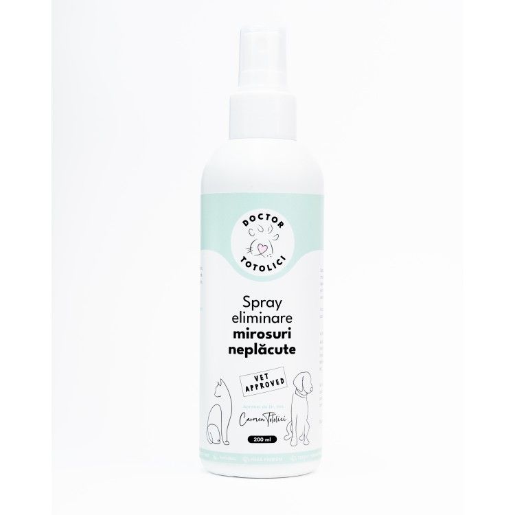 Spray eliminare mirosuri neplacute fara parfum Doctor Totolici, 200 ml (Igiena - Caini)