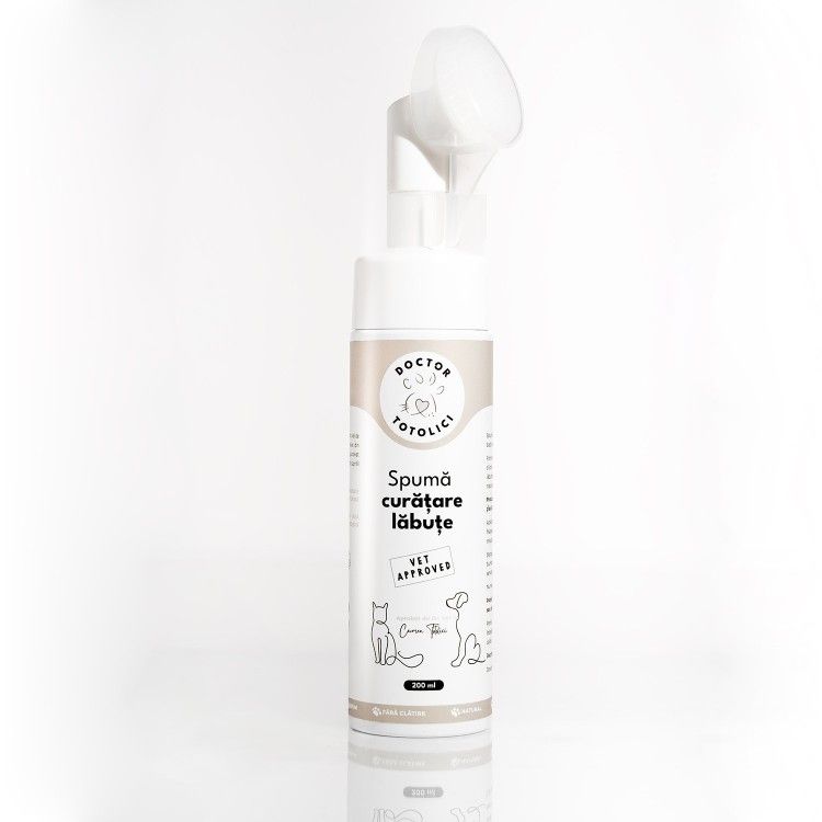 Spuma curatare labute fara clatire Doctor Totolici, 200 ml (Igiena - Caini)