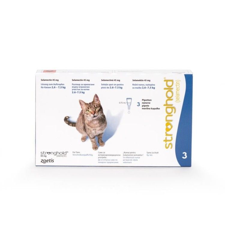 Stronghold Pisica 45 mg (2.6 - 7.5 kg), 1 pipeta (PRESCRIPTIE NECESARA)