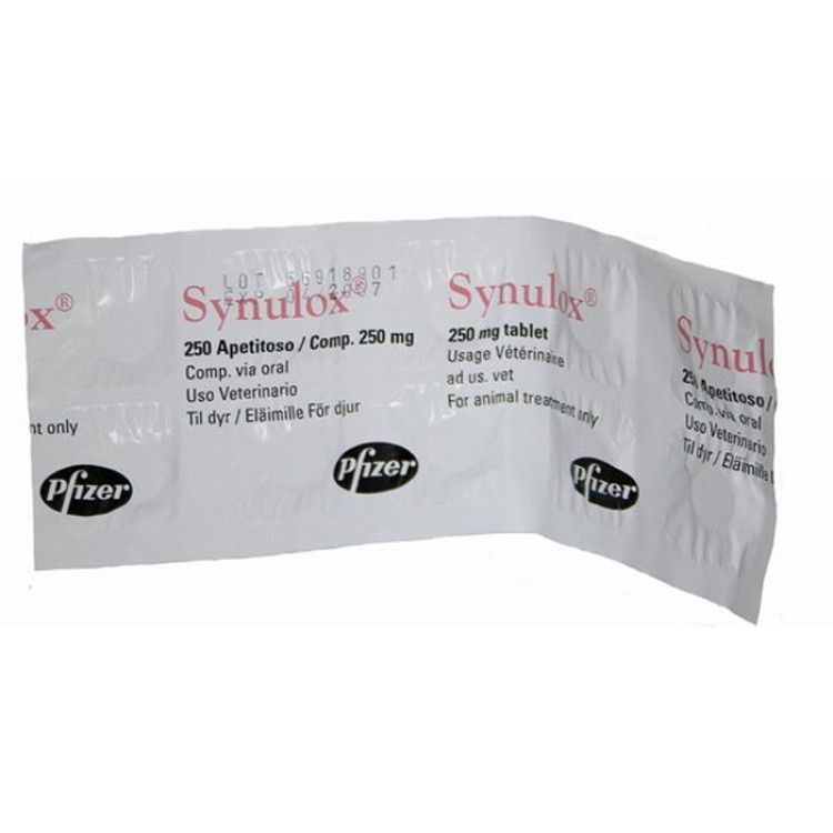 Synulox 250 mg  - antibiotic cu spectru larg pentru caini