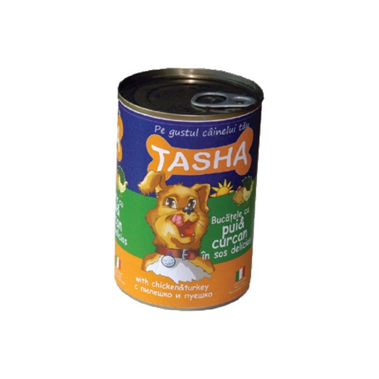 Tasha Dog Pui-Curcan Conserva 1,25 Kg