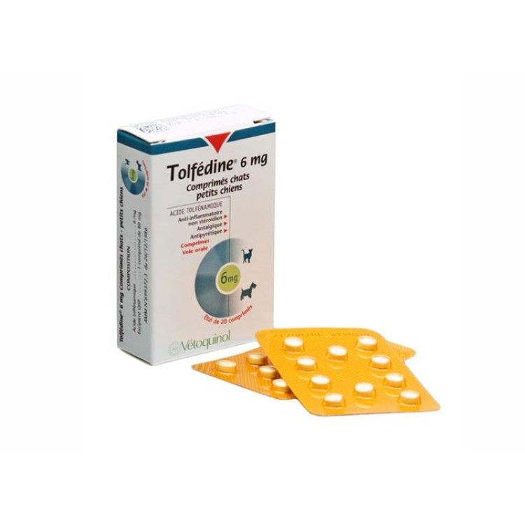Tolfedine 6 mg 20 comprimate antiinflamator nesteroidian pentru caini