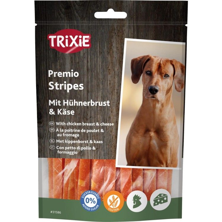 Trixie Recompense pentru Caini, Premio, Fasii cu Pui si Branza, 100 g (Delicii - Caini)