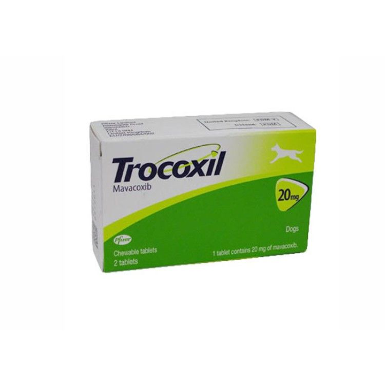 Trocoxil 20 mg 2 tablete masticabile - antiinflamator nesteroidian pentru caini