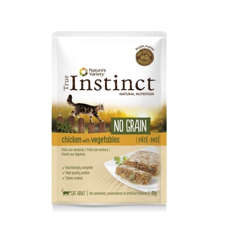 True Instinct Cat No Grain Adult cu Pui, 70 g