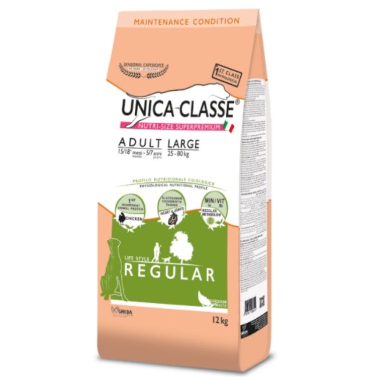 Hrana pentru caini Unica Classe Regular Adult Large cu Pui, 12 kg