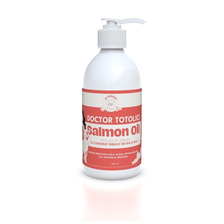 Ulei de somon pentru caini si pisici Doctor Totolici Salmon Oil, 250 ml (OTC)