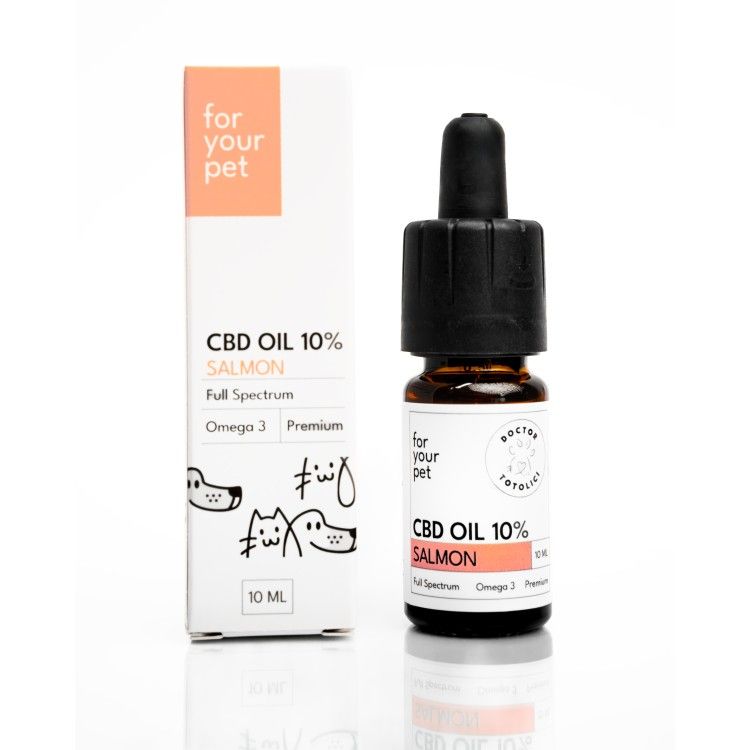 Ulei de CBD 10% pentru Caini si Pisici Aroma de Somon Doctor Totolici, 10 ml (Igiena - Caini)