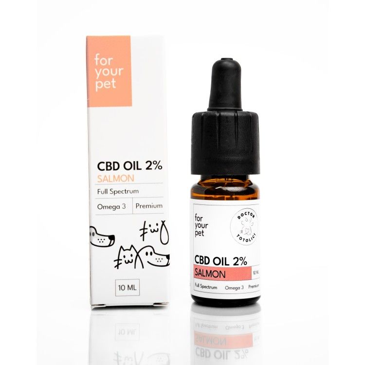Ulei de CBD 2% pentru Caini si Pisici Aroma de Somon Doctor Totolici, 10 ml (Igiena - Caini)