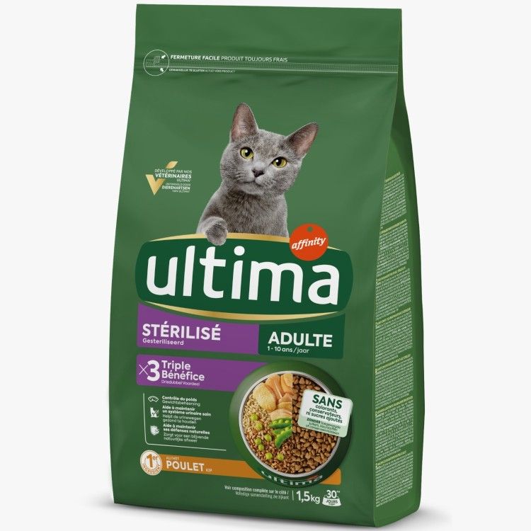 Hrana uscata pisici, Ultima Cat, Adult Sterilizat Pui, 1.5 kg (Hrana Uscata - Pisici)