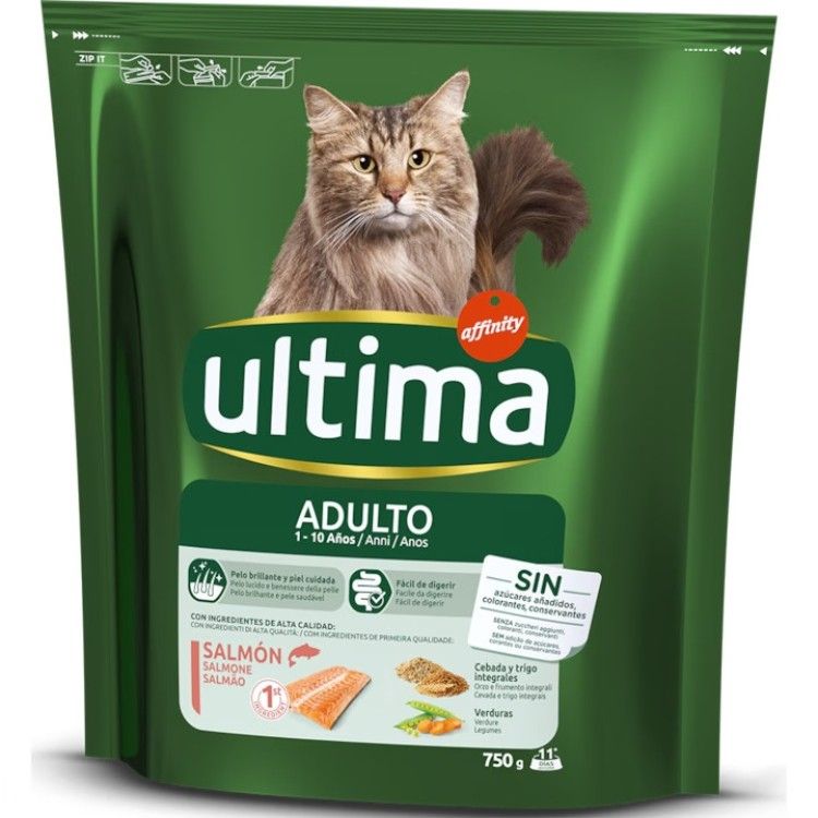Hrana uscata pisici, Ultima Cat, Adult Somon, 750 g (Hrana Uscata - Pisici)