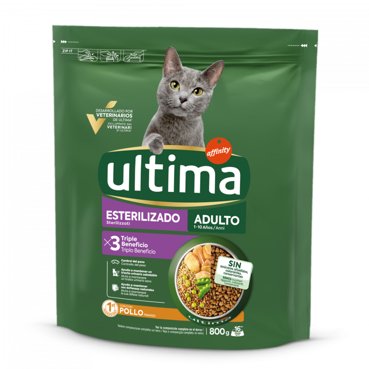Hrana uscata pisici, Ultima Cat, Adult Sterilizat Pui, 800 g (Hrana Uscata - Pisici)