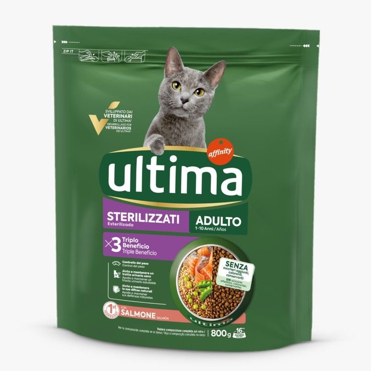 Hrana uscata pisici, Ultima Cat, Adult Sterilizat Somon, 800 g (Hrana Uscata - Pisici)