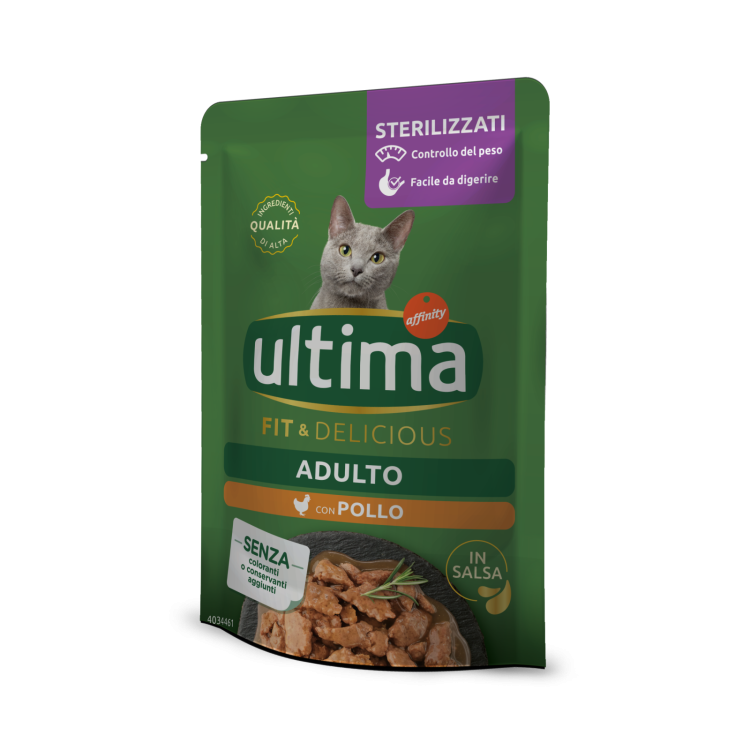 Hrana umeda pisici, Ultima Cat, Adult Sterilizat Fit & Delicious Pui, 85 g (Hrana Umeda - Pisici)