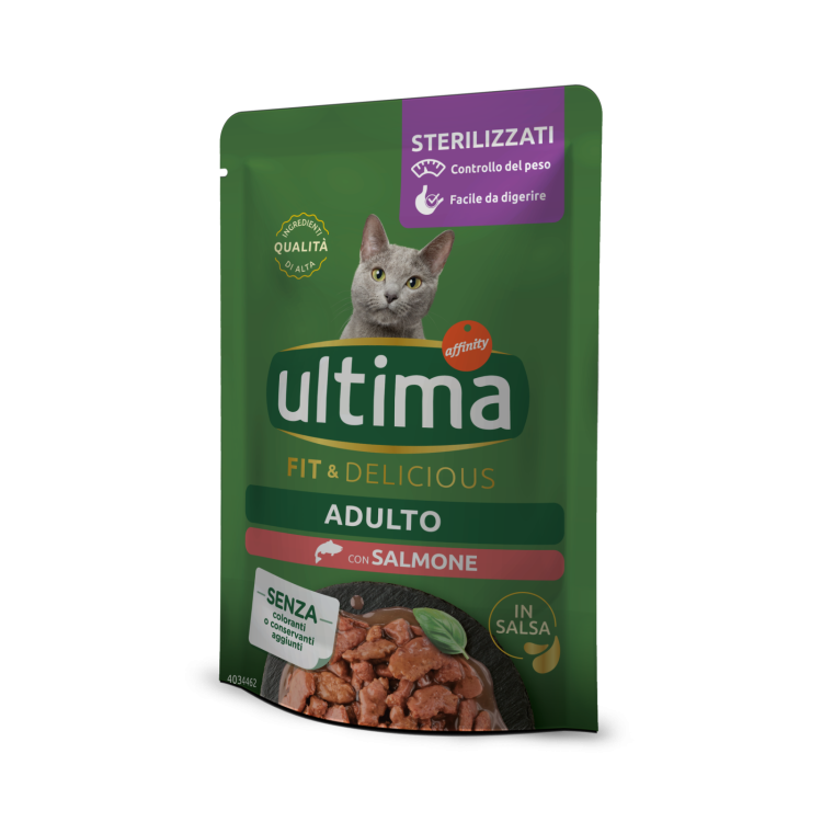 Hrana umeda pisici, Ultima Cat, Adult Sterilizat Fit & Delicious Somon, 85 g (Hrana Umeda - Pisici)