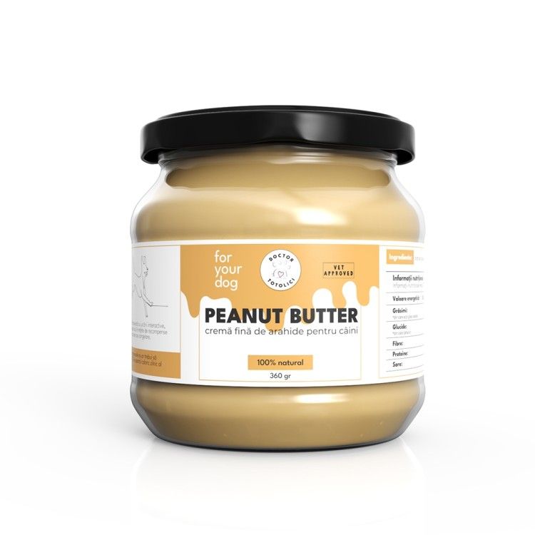 Unt de arahide pentru caini Doctor Totolici, 360 g (Delicii - Caini)