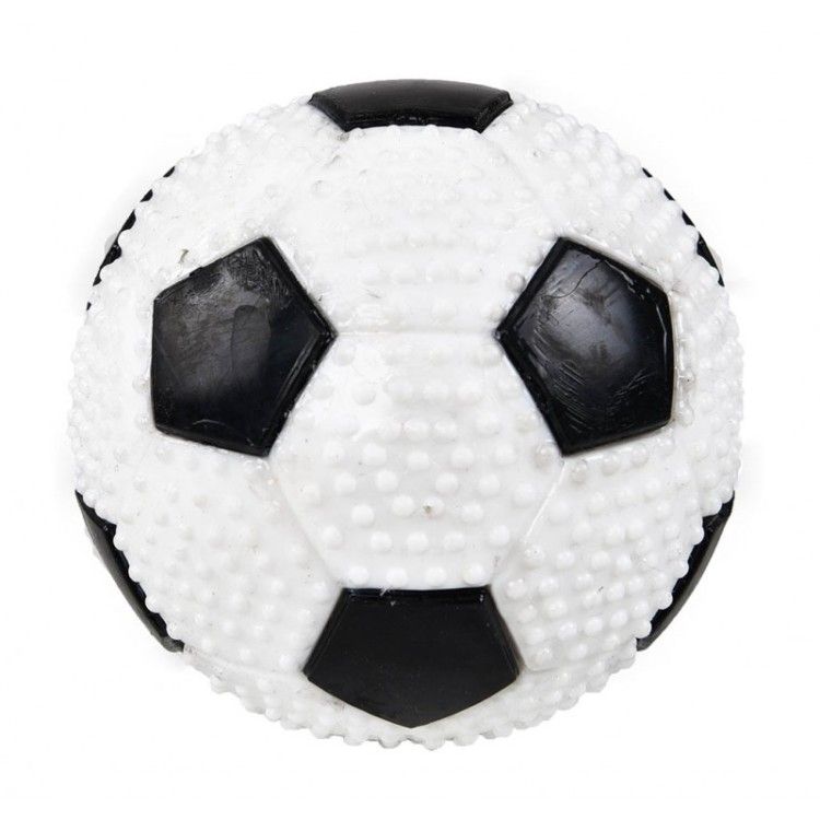 Jucarie minge din cauciuc termoplastic, Mon Petit Ami, 9 cm, Alb/ Negru