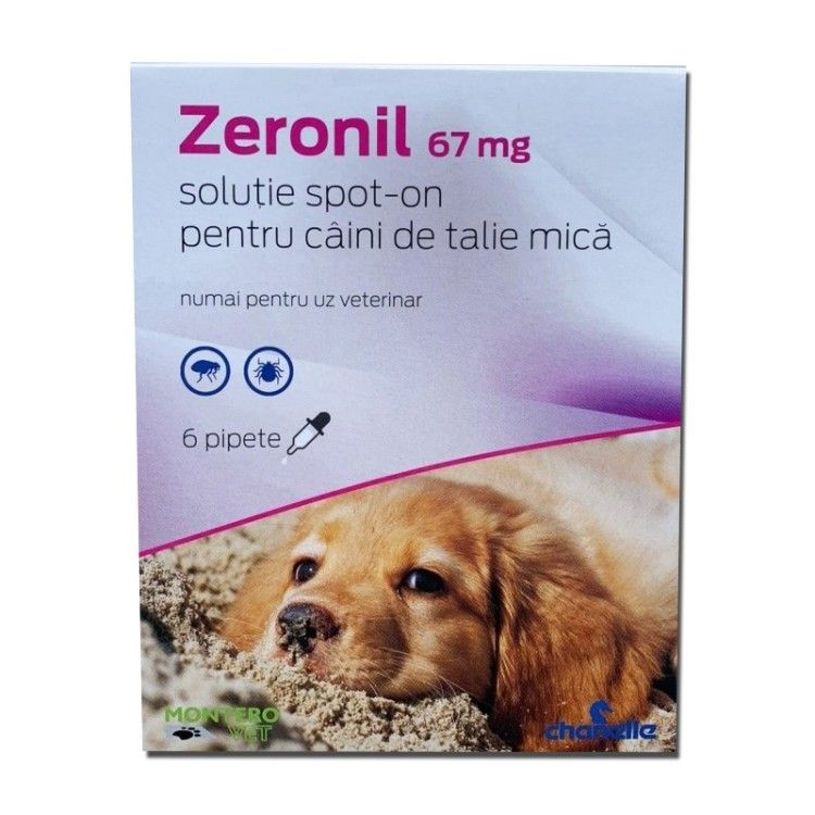 Pipete antiparazitare caini, Zeronil, 67 mg x 6, 2 - 10 kg