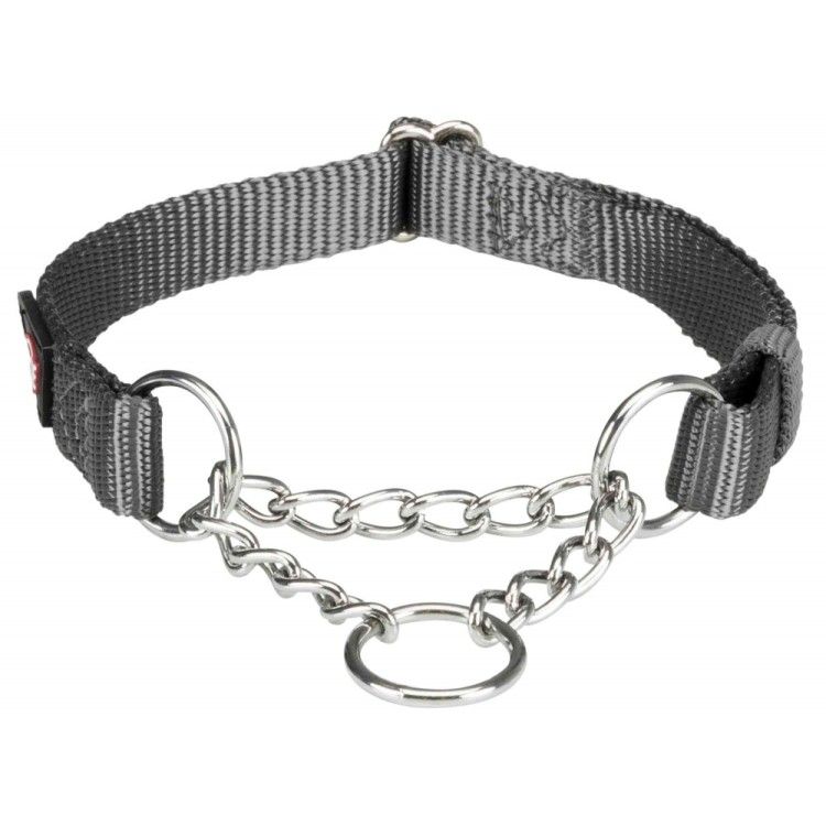 Zgarda.Chinga cu Lant Strangulanta 45-70cm/ 25mm Gri 202916