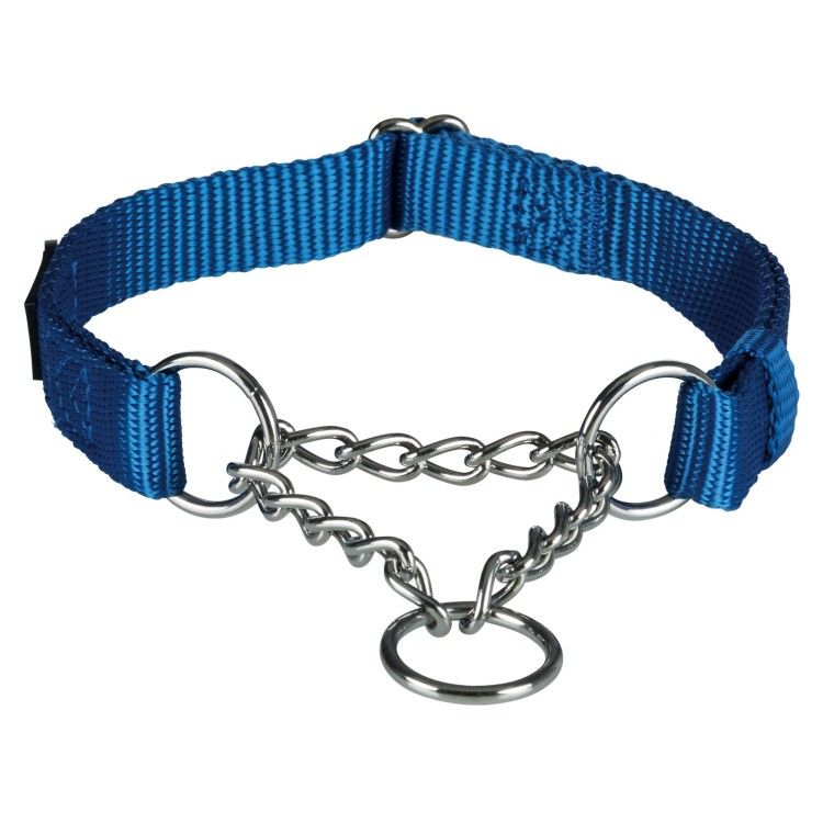 Zgarda Chinga cu Lant Strangulanta 30-40 cm/15 mm Albastru 20272