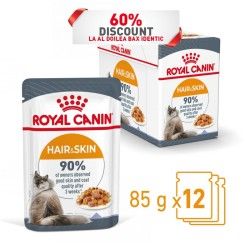 Royal Canin Hair & Skin Care Adult hrana umeda pisica, piele/ blana sanatoase (aspic), 12x85 g