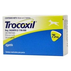 Trocoxil 75 mg, 2 tablete masticabile 