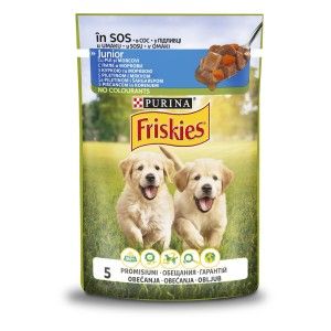 Friskies Junior Cu Pui Si Morcovi In Sos, 100 g (Hrana Umeda - Caini)