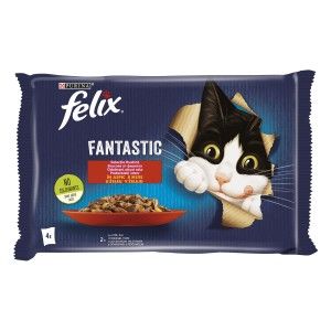 Felix Fantastic Multipack, Vita si Pui in Aspic, 4 x 85 g (Hrana Umeda - Pisici)