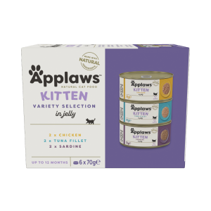 Hrana umeda pisici, Applaws Cat Junior Cu Pui, Ton & Sardine, Multipack Conserve, 6 x 70 g (Hrana Umeda - Pisici)