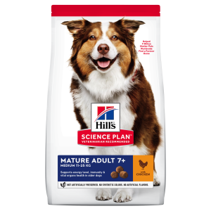Hill's SP Mature Adult 7 Plus Active Longevity Medium hrana pentru caini cu pui 12 kg