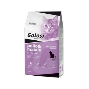 Hrana uscata premium pisici, Golosi Pui & Porc, Sterilised Anti Hairball Low Fat, 20 kg (Hrana Uscata - Pisici)