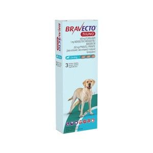 Bravecto TriUNO 400 mg, 20-40 kg, 3 tablete (PRESCRIPTIE NECESARA)