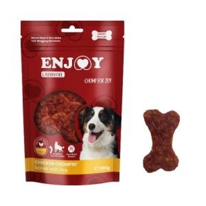 Recompense pentru caini Enjoy Carnivore Chicken Chompin Oase cu orez, 100 g (Delicii - Caini)