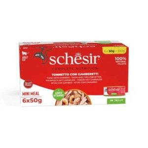 Hrana umeda pisici, Schesir, Ton si Creveti in Jeleu, 6x50 g (Hrana Umeda - Pisici)