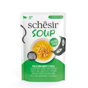 Hrana umeda pisici, Schesir Soup, Pui & Dovleac in supa, 40 g (Hrana Umeda - Pisici)