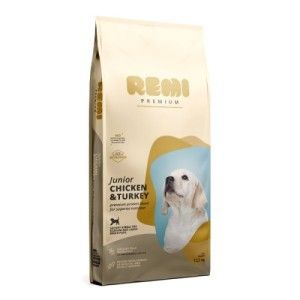 Hrana Uscata Caini, Remi Premium Junior Medium-Large Breed cu Pui si Curcan, 12.5 kg (Hrana Uscata - Caini)