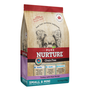 Hrana caini de talie mica si mini Pure Nurture Grainfree, cu mazare si curcan, 8 kg (Hrana Uscata - Caini)