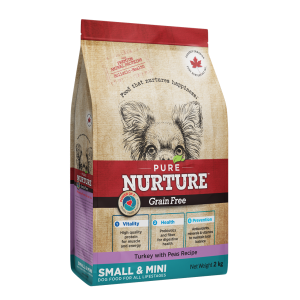 Hrana caini de talie mica si mini Pure Nurture Grainfree, cu mazare si curcan, 2 kg (Hrana Uscata - Caini)