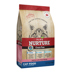 Hrana pisici de toate varstele Pure Nurture Grainfree, cu somon si mazare, 8 kg (Hrana Uscata - Pisici)