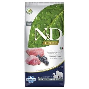 N&D Prime Dog Lamb and Blueberry Adult Medium and Maxi 12 kg (Hrana Uscata - Caini)