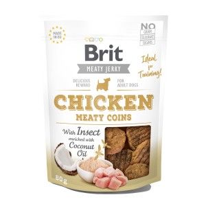 Brit Dog Jerky Chicken With Insect Meaty Coins, 80 g