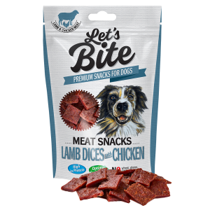 BRIT Let's Bite Meat Snacks Lamb Dices With Chicken, 80 g (Delicii - Caini)