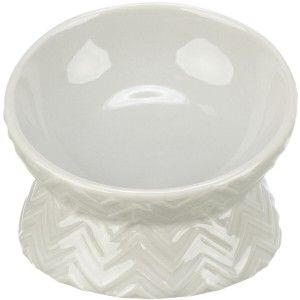 Trixie castron ceramic ridicat ergonomic, taupe deschis, 0.15 L/ 13 cm (Castroane)