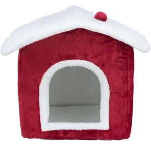 Trixie, culcus casuta X-Mas Nevio, alb/ rosu, 92407, 35x45x38 cm (Perne, paturi, culcusuri, saltele)