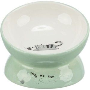 Trixie, castron ceramic ridicat ergonomic, verde, 0.15 L/ 13 cm (Castroane)