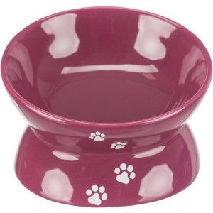 Trixie, castron ceramic ridicat ergonomic, bordo, 0.15 L/ 13 cm (Castroane)